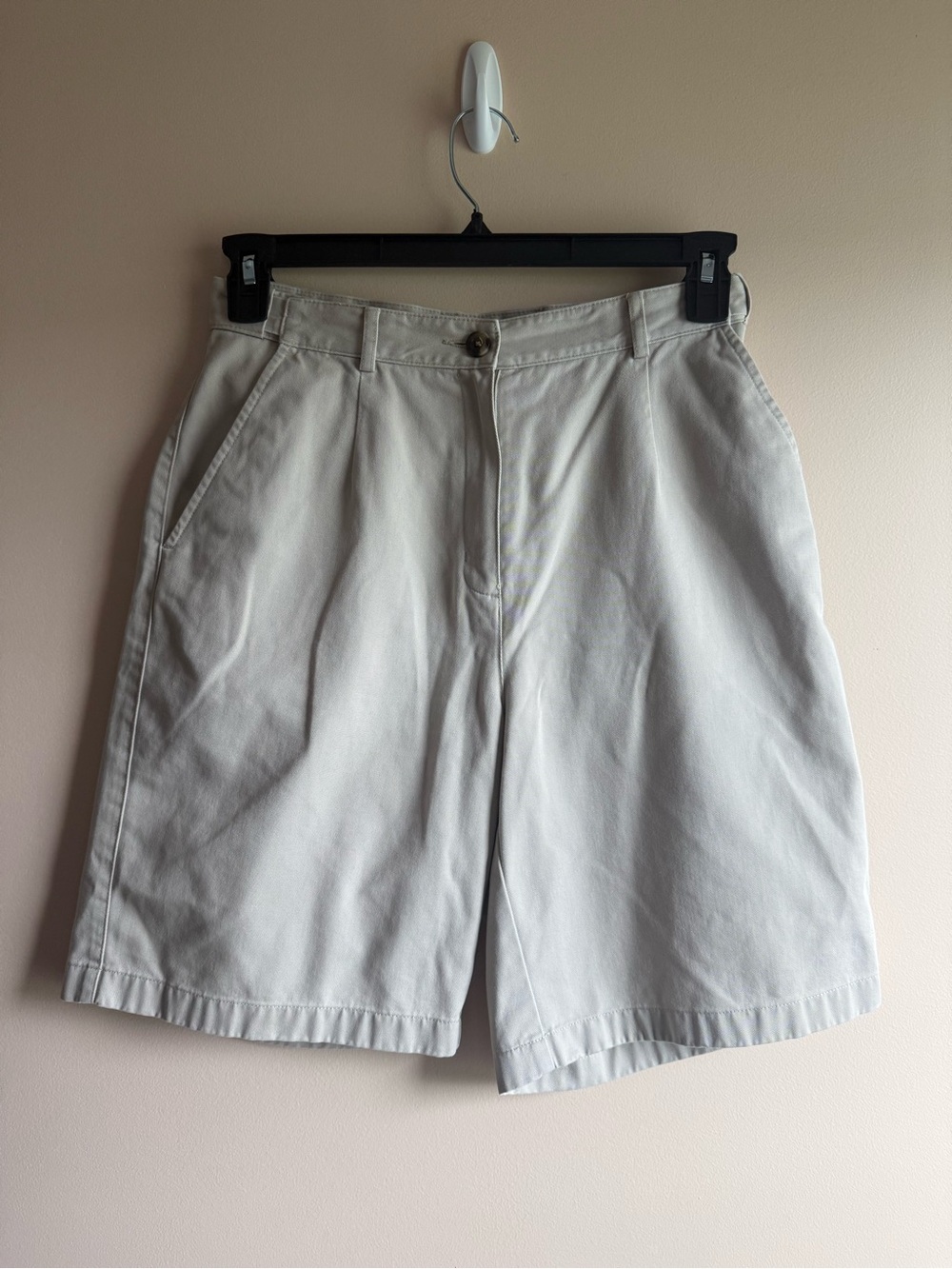 L.L. Bean Women's Khaki Flat-Front Cotton Shorts